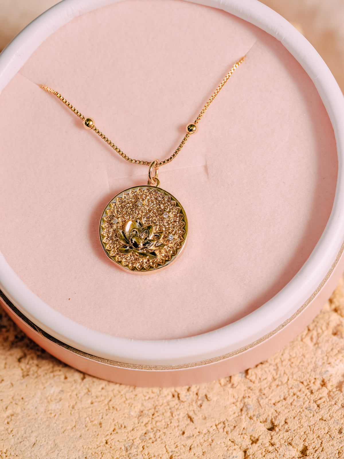 Lotus Coin Necklace